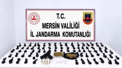 Mersin’in Erdemli ilçesinde gerçekleştirilen operasyonda, paket paket satışa hazır hale