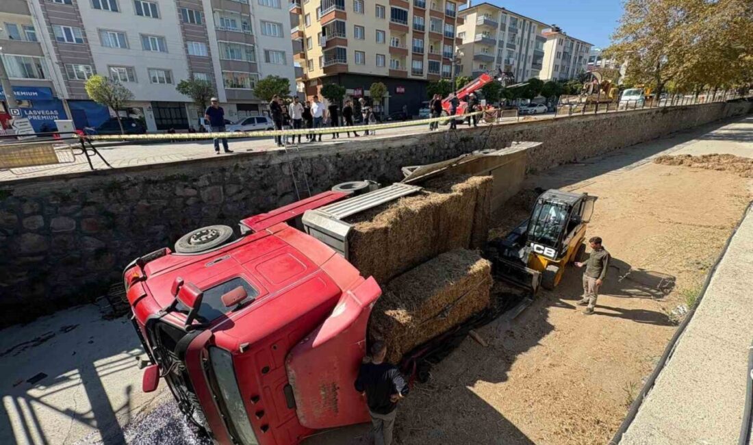 Tosya ilçesinde park halindeyken hareket eden bir tırın çaya uçtuğu
