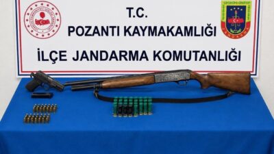Adana’nın Pozantı ilçesinde Jandarma ekipleri tarafından ruhsatsız tabanca, av tüfeği,