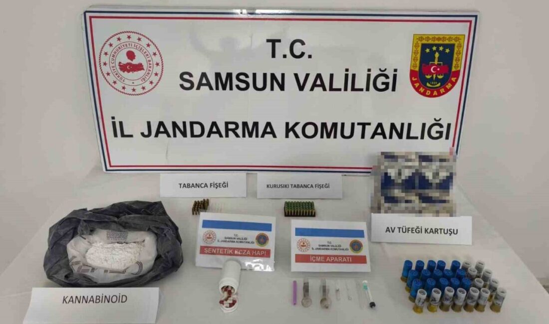 Samsun’un Atakum ilçesinde bir eve düzenlenen operasyonda 1 kilo 99