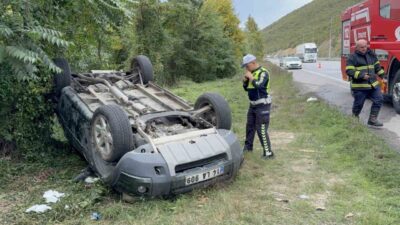 Samsun’un Kavak ilçesinde meydana gelen trafik kazasında bir cipin yoldan