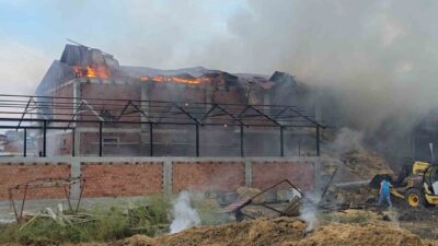 Samsun’un Vezirköprü ilçesinde meydana gelen yangın, bir kaynak çalışması sırasında