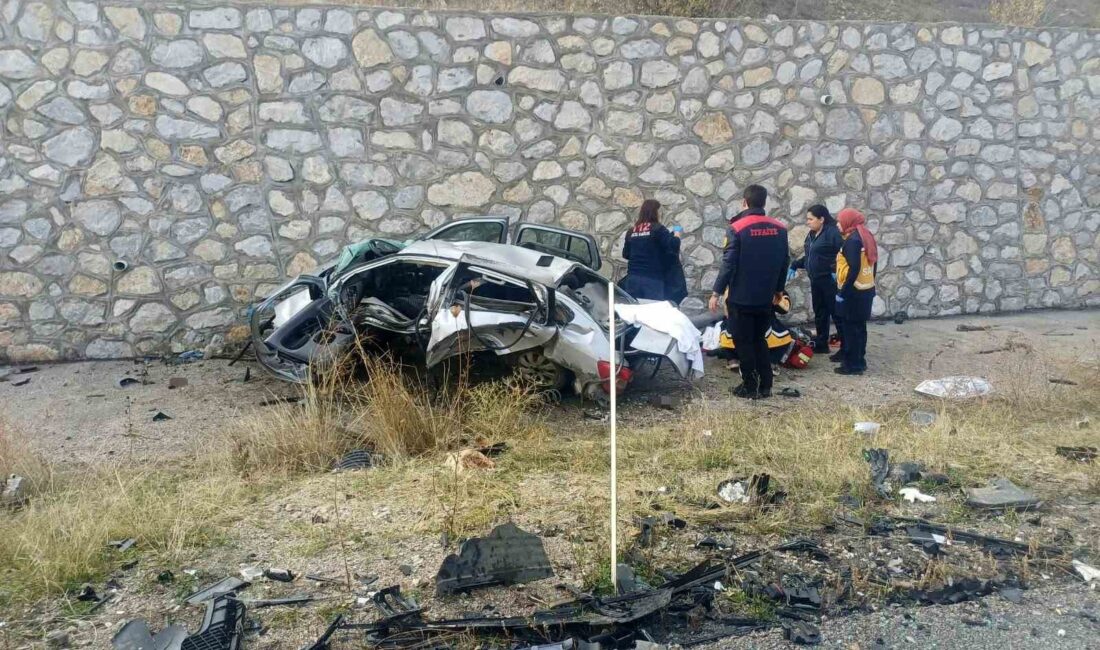 Alaca-Yozgat karayolunda meydana gelen feci trafik kazasında, Yozgat plakalı otomobilde