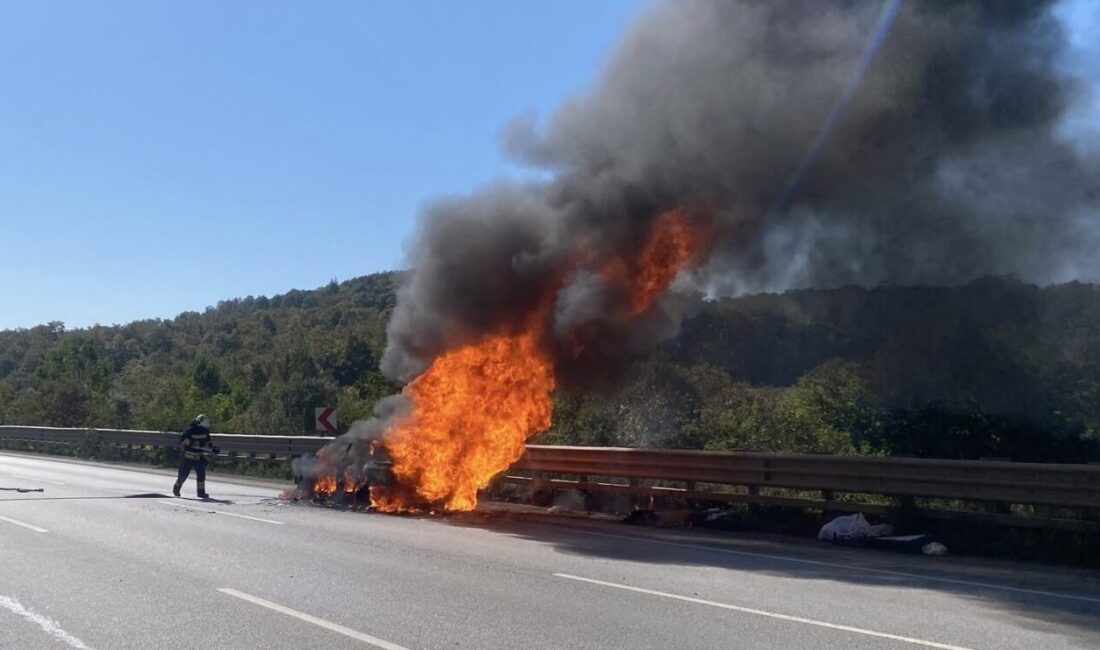 Samsun’un Kavak ilçesinde meydana gelen olayda seyir halindeki bir otomobil