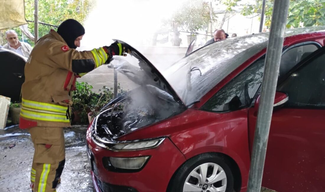 Sinop’ta bir sürücünün evinin önünde aracını yıkarken, aracı bir anda
