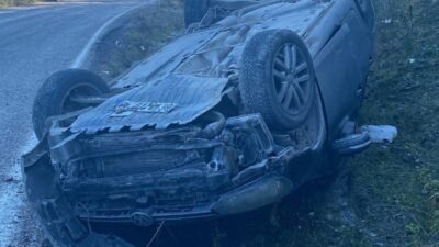 Sinop’un Ayancık ilçesinde, ıslak ve kaygan bir yolda meydana gelen