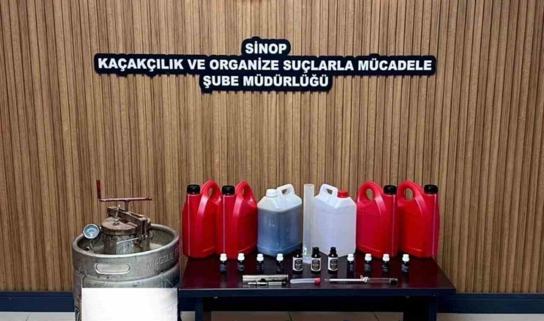 Gerze ilçesinde bir iş yerinde yapılan aramada, 45 litre etil