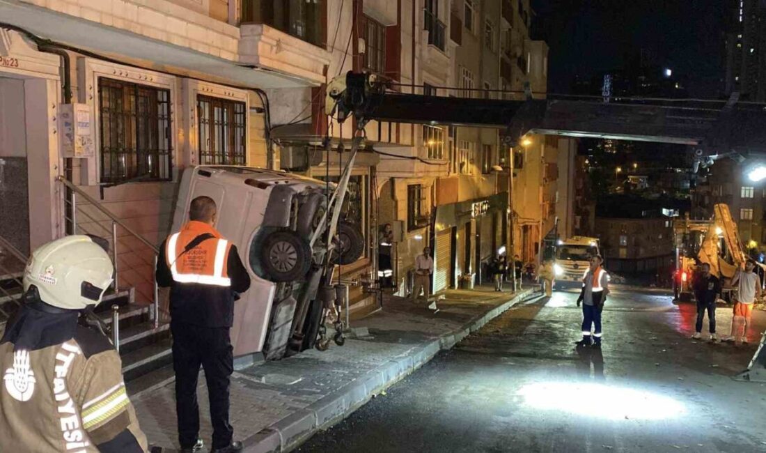 Pazarcının Panelvanı Şişli’de Bir Apartman Boşluğuna Düştü Şişli ilçesinde, pazarcının