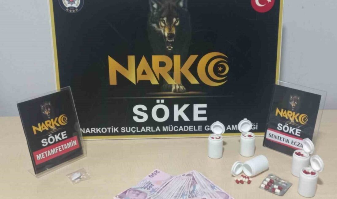 Aydın ilinde gerçekleştirilen operasyonda Söke ve Kuşadası ilçelerinde uyuşturucu maddeler