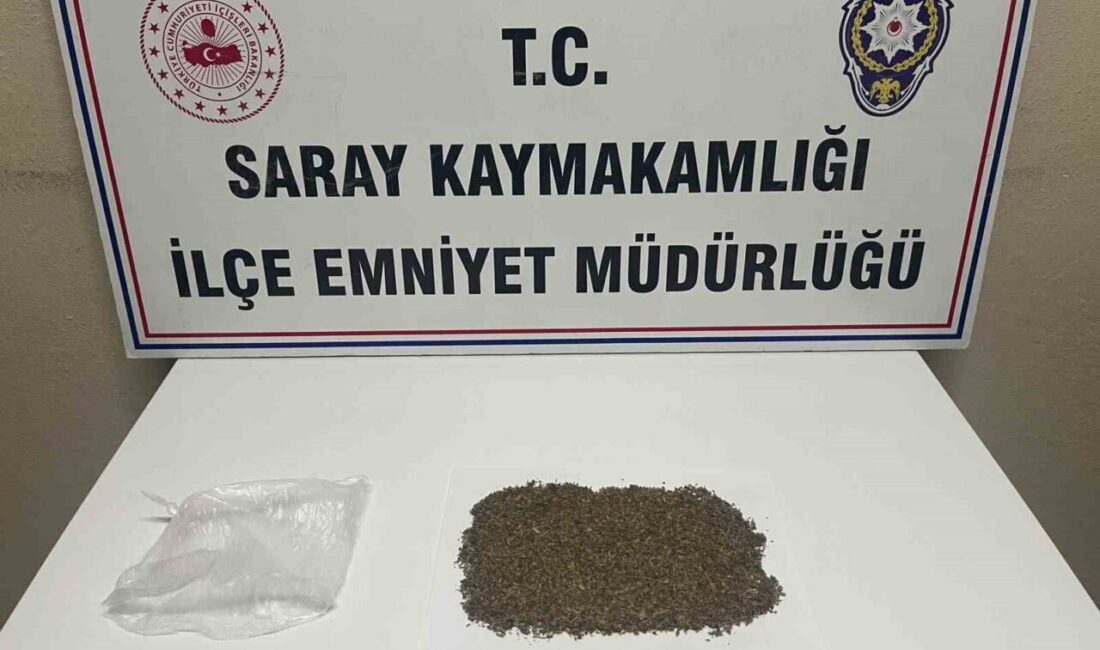 Saray ilçesinde polis ekipleri tarafından gerçekleştirilen operasyonlarda toplam 32,5 gram