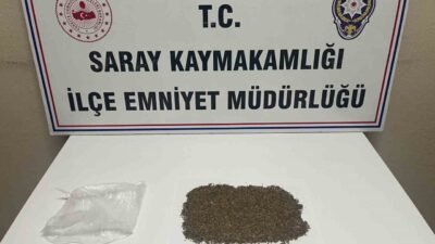 Saray ilçesinde polis ekipleri tarafından gerçekleştirilen operasyonlarda toplam 32,5 gram