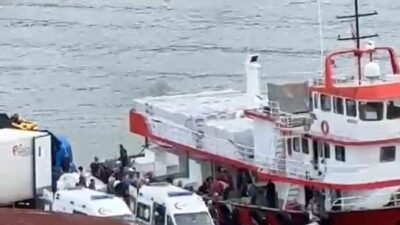 Trabzon’un açıklarında meydana gelen bir iş kazasında, denizdeki ağı çekmek