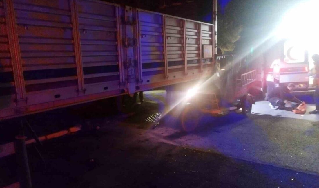 Konya’nın Karapınar ilçesinde meydana gelen bir trafik kazasında, üç tekerlekli