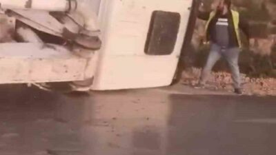 Bursa’nın Uludağ yolu üzerinde meydana gelen vincin devrilmesi olayı büyük
