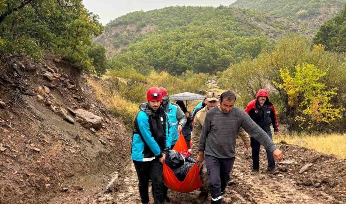 Tunceli’nin Nazımiye ilçesine bağlı Geriş köyünde, şiddetli yağışlar sonucu yolun