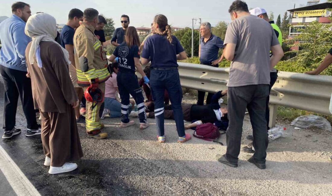 Manisa’nın Alaşehir ilçesinde, mazot dökülmesi sonucu kayganlaşan yolda meydana gelen