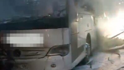 Bolu’da seyir halindeki bir yolcu otobüsü, TEM Otoyolu’nun Bolu Tüneli
