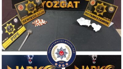 Yozgat’ta gerçekleştirilen operasyonda polis ekipleri, 430 adet sentetik eczanın ele